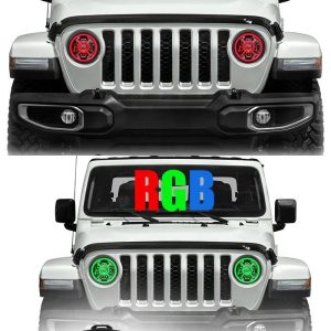 9-inčne promjene boje RGB osvjetljene halo svjetla za Jeep Wrangler JL 2018 2019