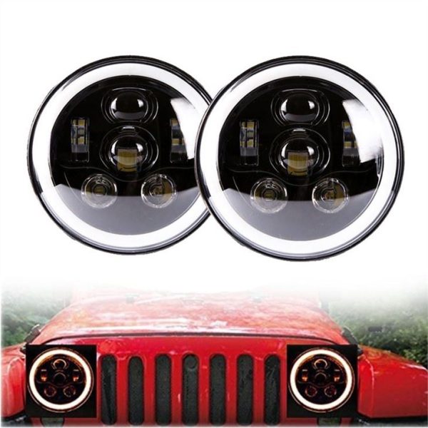 Morsun Crna Chrome 58w okrugla LED fara za 07-17 Jeep Wrangler Unlimited JK 4 vrata