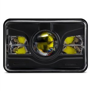 Morsun 4x6 Kvadratna LED prednja svjetla za Kenworth T800 T400 Black Chrome projektor prednjih svjetala